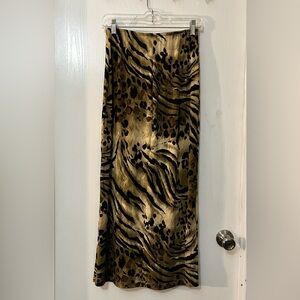 JKLA California Vintage Animal Print Slinky Pencil Skirt